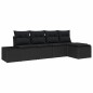 vidaXL Set di divani da giardino 5 pezzi con cuscini neri in rattan
