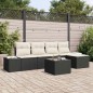 vidaXL Set Divano da Giardino 6 Pezzi con Cuscini Marroni in Rattan Sintetico.