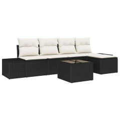 vidaXL Set Divano da Giardino 6 Pezzi con Cuscini Marroni in Rattan Sintetico.