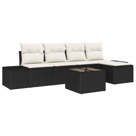 vidaXL Set Divano da Giardino 6 Pezzi con Cuscini Marroni in Rattan Sintetico.