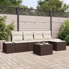 vidaXL Set di divani da giardino 5 pezzi di con cuscini, grigio, in rattan sintetico