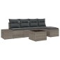 vidaXL Set da giardino in 5 pezzi con cuscini neri in rattan sintetico