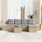vidaXL Set di divani da giardino in 6 pezzi con cuscini in rattan polimerico nero.