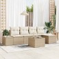 vidaXL Set da Giardino in 6 Pezzi con Cuscini Marroni in Rattan Sintetico