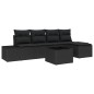 vidaXL Set di divani da giardino con cuscini beige in rattan sintetico, 6 pezzi.