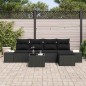 vidaXL Set di divani da giardino con cuscini beige in rattan sintetico, 6 pezzi.