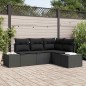vidaXL Set di divani da giardino vitaXL con cuscini in rattan nero