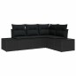 vidaXL Set di divani da giardino vitaXL con cuscini in rattan nero