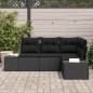 vidaXL Set di divani da giardino vitaXL con cuscini in rattan nero
