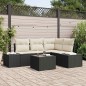 vidaXL Set di Divani da Giardino a 5 Pezzi con Cuscini Marroni in Rattan.