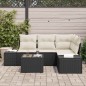 vidaXL Set di Divani da Giardino a 5 Pezzi con Cuscini Marroni in Rattan.