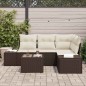 vidaXL Set di divani da giardino a 5 pezzi con cuscini marroni in rattan sintetico vidaXL Set di divani da giardino a 5 pezzi con cuscini marroni in rattan sintetico