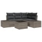vidaXL Set di divani da giardino 5 pezzi con cuscini grigi in rattan sintetico vidaXL Set di divani da giardino 5 pezzi con cuscini grigi in rattan sintetico