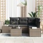 vidaXL Set di divani da giardino 5 pezzi con cuscini grigi in rattan sintetico vidaXL Set di divani da giardino 5 pezzi con cuscini grigi in rattan sintetico
