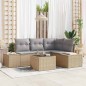 vidaXL Set di divani da giardino in 5 pezzi con cuscini neri in polyrattan vidaXL Set di divani da giardino in 5 pezzi con cuscini neri in polyrattan