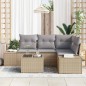 vidaXL Set di divani da giardino in 5 pezzi con cuscini neri in polyrattan vidaXL Set di divani da giardino in 5 pezzi con cuscini neri in polyrattan