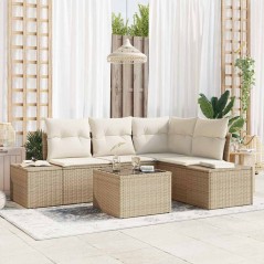 vidaXL Set da giardino a 5 pezzi con cuscini in rattan sintetico marrone