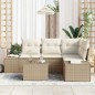 vidaXL Set da giardino a 5 pezzi con cuscini in rattan sintetico marrone
