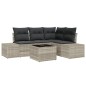 vidaXL Set di divani da giardino , 5 pezzi, con cuscini grigi in rattan sintetico.