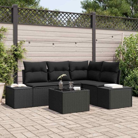 vidaXL Set da Giardino in 5 Pezzi, Cuscini Beigi, Rattan