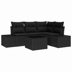 vidaXL Set da Giardino in 5 Pezzi, Cuscini Beigi, Rattan