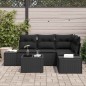 vidaXL Set da Giardino in 5 Pezzi, Cuscini Beigi, Rattan