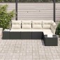 vidaXL Set da Giardino vitaXL 5 Pezzi con Cuscini in Rattan Nero