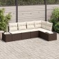 vidaXL Set di divani da giardino in 5 pezzi con cuscini in rattan sintetico marrone
