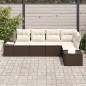 vidaXL Set di divani da giardino in 5 pezzi con cuscini in rattan sintetico marrone