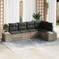 vidaXL Set da Giardino di 5 Pezzi con Cuscini Rattan Grigio