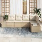 vidaXL Set di divani da giardino a 5 pezzi con cuscini in rattan sintetico beige