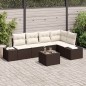 vidaXL Set giardino 6 pezzi con cuscini in rattan polirattan marrone