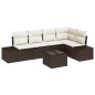 vidaXL Set giardino 6 pezzi con cuscini in rattan polirattan marrone