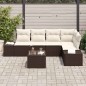 vidaXL Set giardino 6 pezzi con cuscini in rattan polirattan marrone