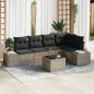 vidaXL Set di divani da giardino 6 pezzi con cuscini in rattan nero e poliestere.