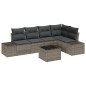 vidaXL Set di divani da giardino 6 pezzi con cuscini in rattan nero e poliestere.