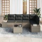 vidaXL Set di divani da giardino 6 pezzi con cuscini in rattan nero e poliestere.