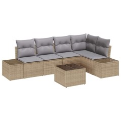 vidaXL Set da giardino in rattan a 6 pezzi con cuscini, Nero