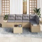 vidaXL Set da giardino in rattan a 6 pezzi con cuscini, Nero