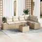 vidaXL Set Divano da Giardino 6 Pezzi con Cuscini in Polyrattan Marrone