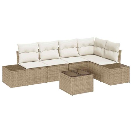 vidaXL Set Divano da Giardino 6 Pezzi con Cuscini in Polyrattan Marrone