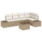 vidaXL Set Divano da Giardino 6 Pezzi con Cuscini in Polyrattan Marrone