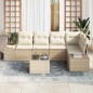 vidaXL Set Divano da Giardino 6 Pezzi con Cuscini in Polyrattan Marrone