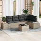 vidaXL Set di divani da giardino , 6 pezzi con cuscini in rattan grigio, polipropilene
