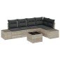 vidaXL Set di divani da giardino , 6 pezzi con cuscini in rattan grigio, polipropilene