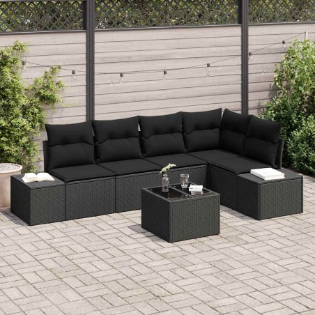 vidaXL Set divano da giardino 6 pezzi con cuscini beige polyrattan
