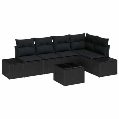vidaXL Set divano da giardino 6 pezzi con cuscini beige polyrattan