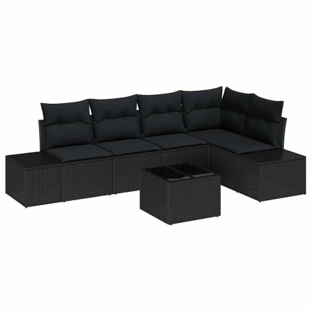 vidaXL Set divano da giardino 6 pezzi con cuscini beige polyrattan