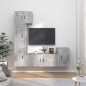 Set di Mobili Porta TV 5 pz Grigio Cemento in Legno Multistrato Set di Mobili Porta TV 5 pz Grigio Cemento in Legno Multistrato