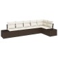 vidaXL Set di divani da giardino di 6 pezzi con cuscini in rattan marrone